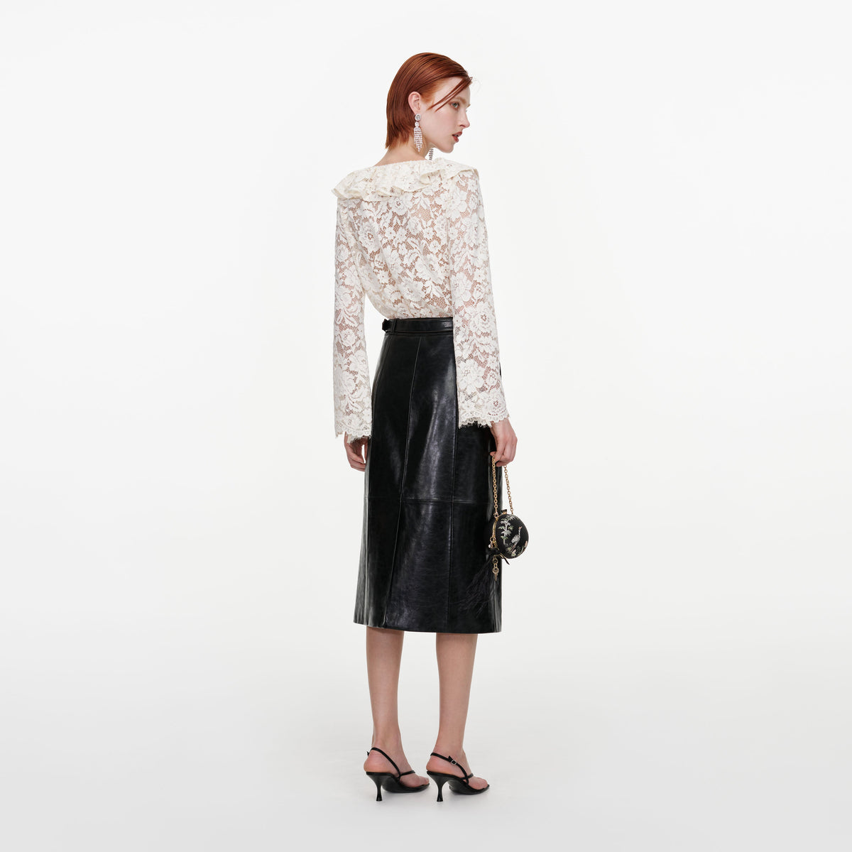 Cream Lace Frill Top