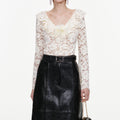 Cream Lace Frill Top