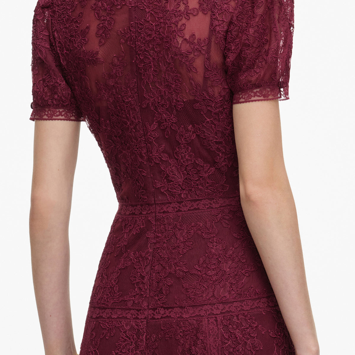 Burgundy Lace Midi Dress