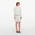 Cream Sequin Boucle Pearl Trim Jacket