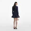 Navy Textured Knit Mini Dress