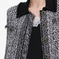 Black And White Textured Knit Jacket