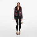 Multi Textured Knit Peplum Cardigan