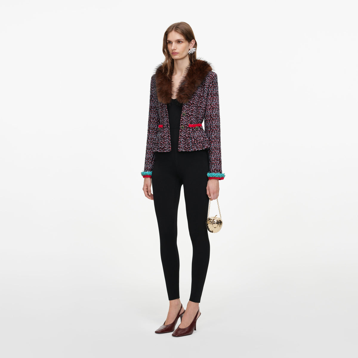 Multi Textured Knit Peplum Cardigan