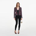 Multi Textured Knit Peplum Cardigan