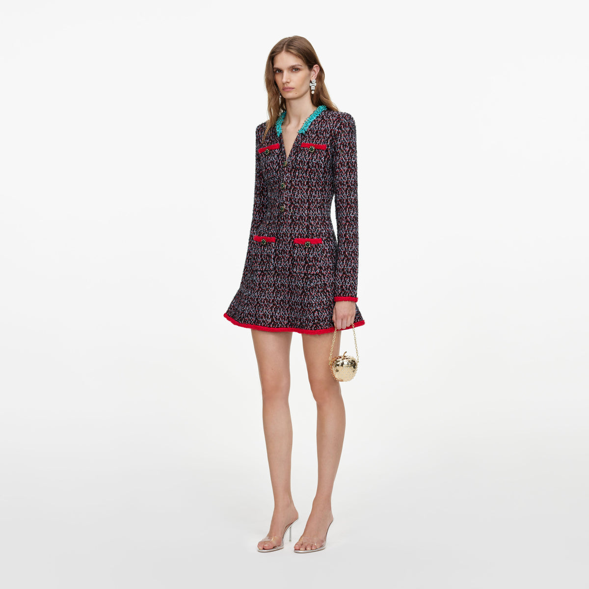 Multi Textured Knit Mini Dress