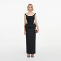 Black Structured Bardot Maxi Dress