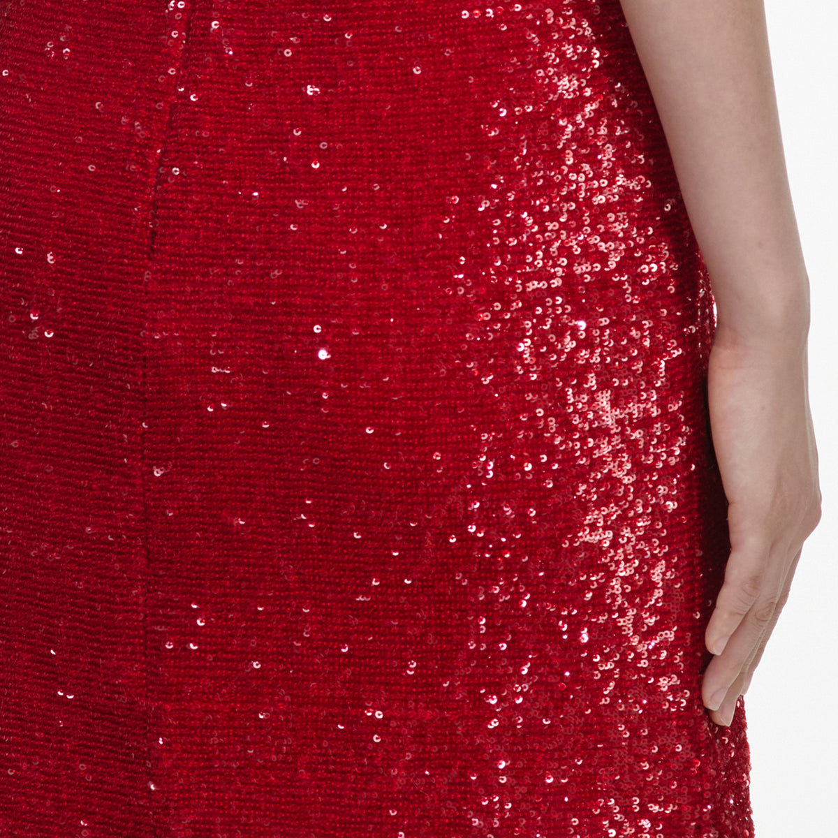 Red Sequin Halter Neck Mini Dress