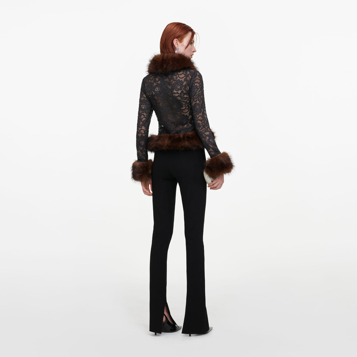 Black Flared Knit Trousers