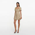 Gold Sequin Boucle Mini Dress