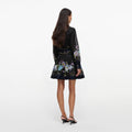 Navy Floral Organza Mini Dress
