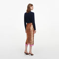 Gold Sequin Midi Skirt