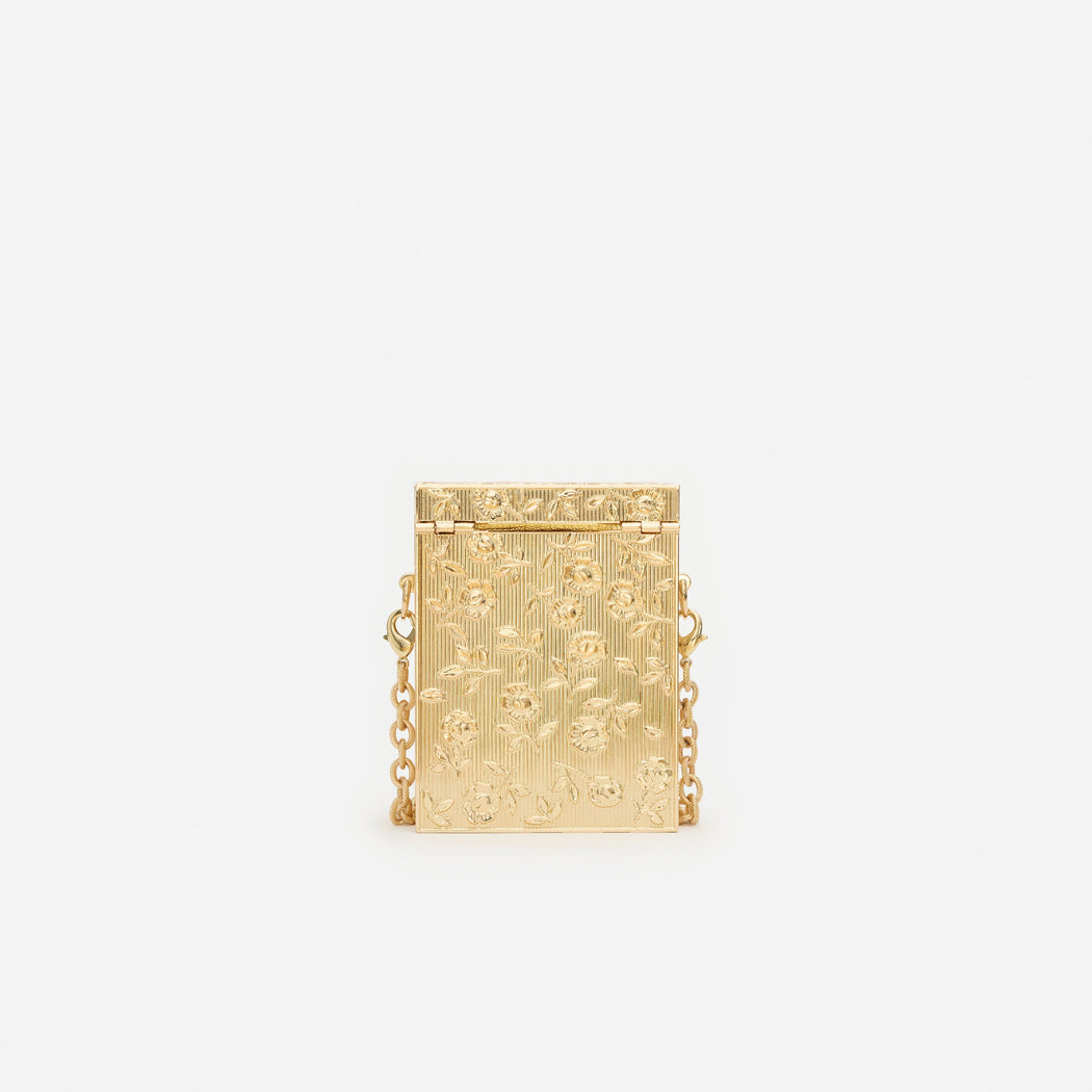 Gold Floral Engraved Micro Bag