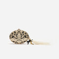 Black Crystal Oval Clutch Bag