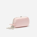 Pink Rectangle Satin Clutch Bag