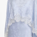 Blue Satin Lace Cape Maxi Dress