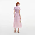 Pink Ombre Rhinestone Twist Midi Dress