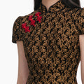 Black Velvet Flower Mini Dress