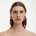 Gold Crystal Pearl Drop Earrings