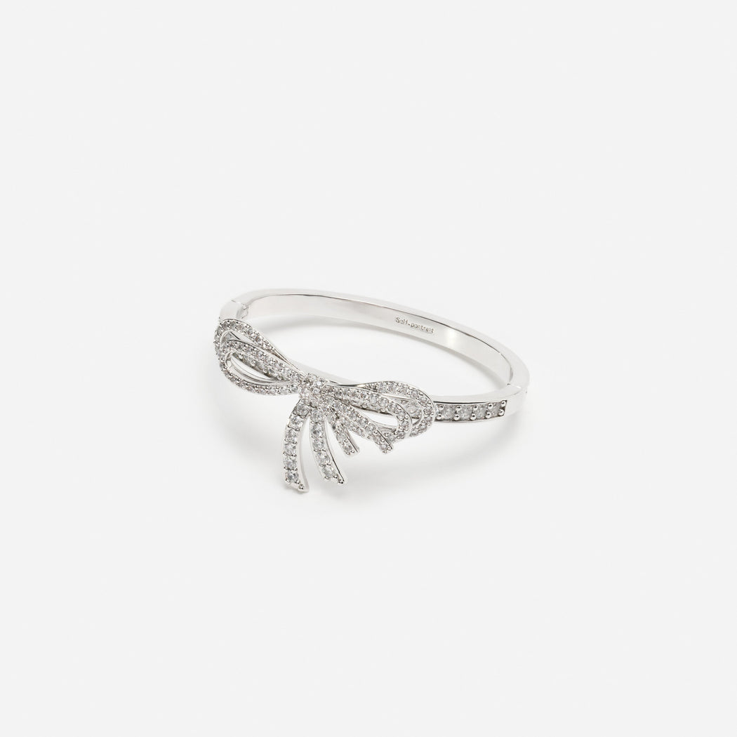 Silver Crystal Bow Bracelet