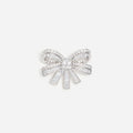 Silver Crystal Bow Brooch
