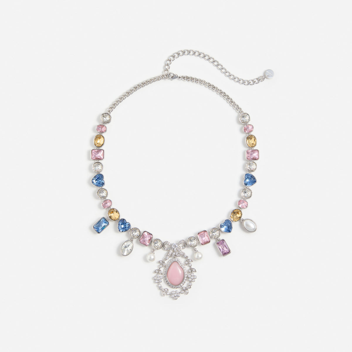 Multi Crystal Bow Necklace