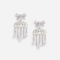 Pearl Crystal Bow Droplet Earrings