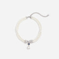 Pearl Crystal Bow Necklace