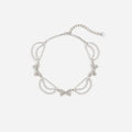 Pearl Crystal Bow Tiered Necklace