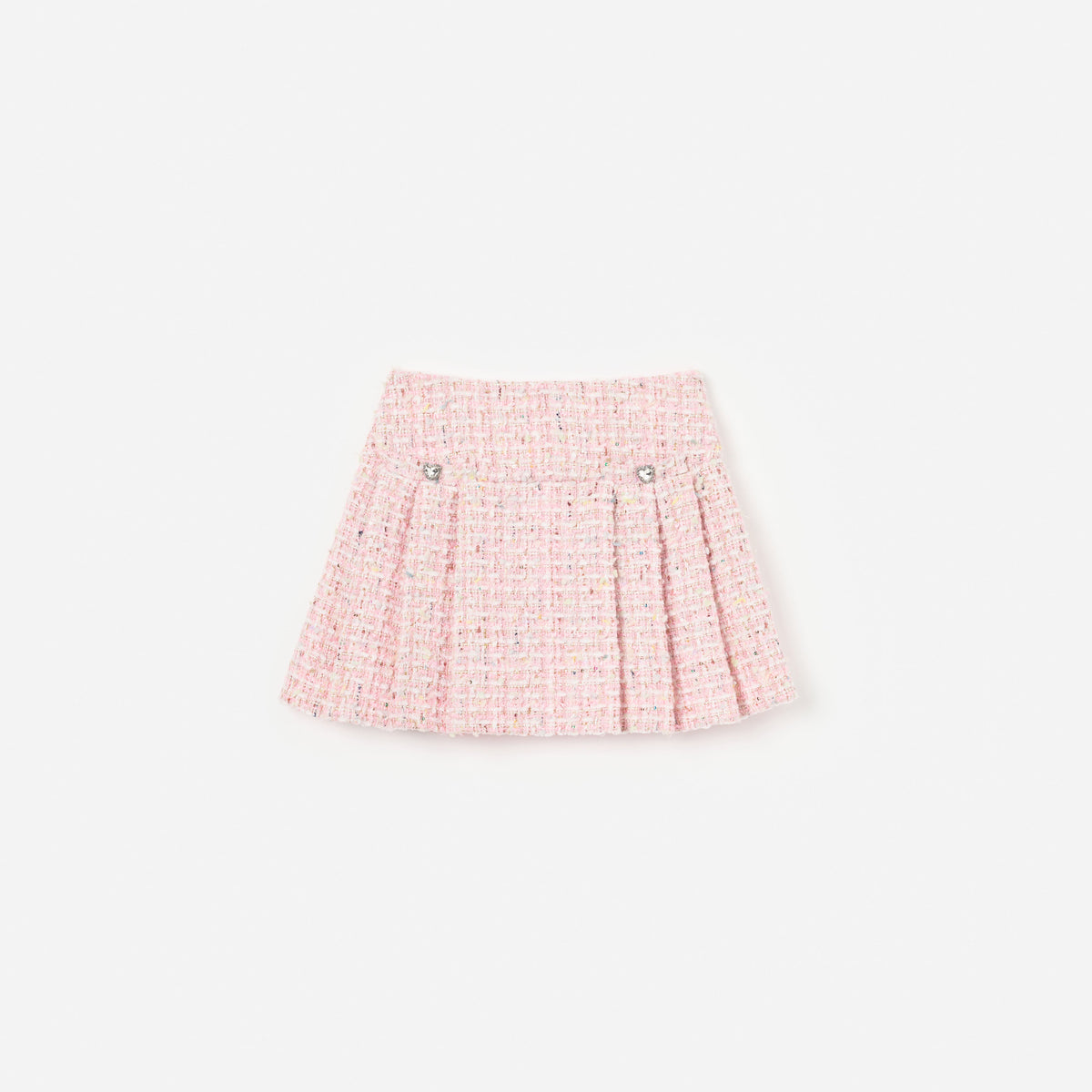Pink Textured Boucle Mini Skirt