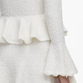 White Textured Knit Mini Dress