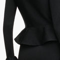 Black Crystal Trim Knit Midi Dress