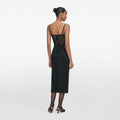 Black Rhinestone Midi Skirt