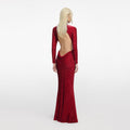 Red Fil Coupe Maxi Dress