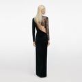 Black Velvet Lace Maxi Dress