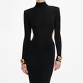 Black Viscose Knit Cut Out Maxi Dress