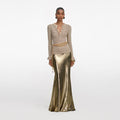 Gold Lurex Ribbed Knit Top