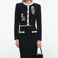 Black Floral Textured Knit Jacket