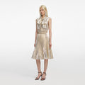 Gold Metallic Sleeveless Midi Dress