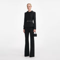 Black Wool Double Breasted Jumpsuit