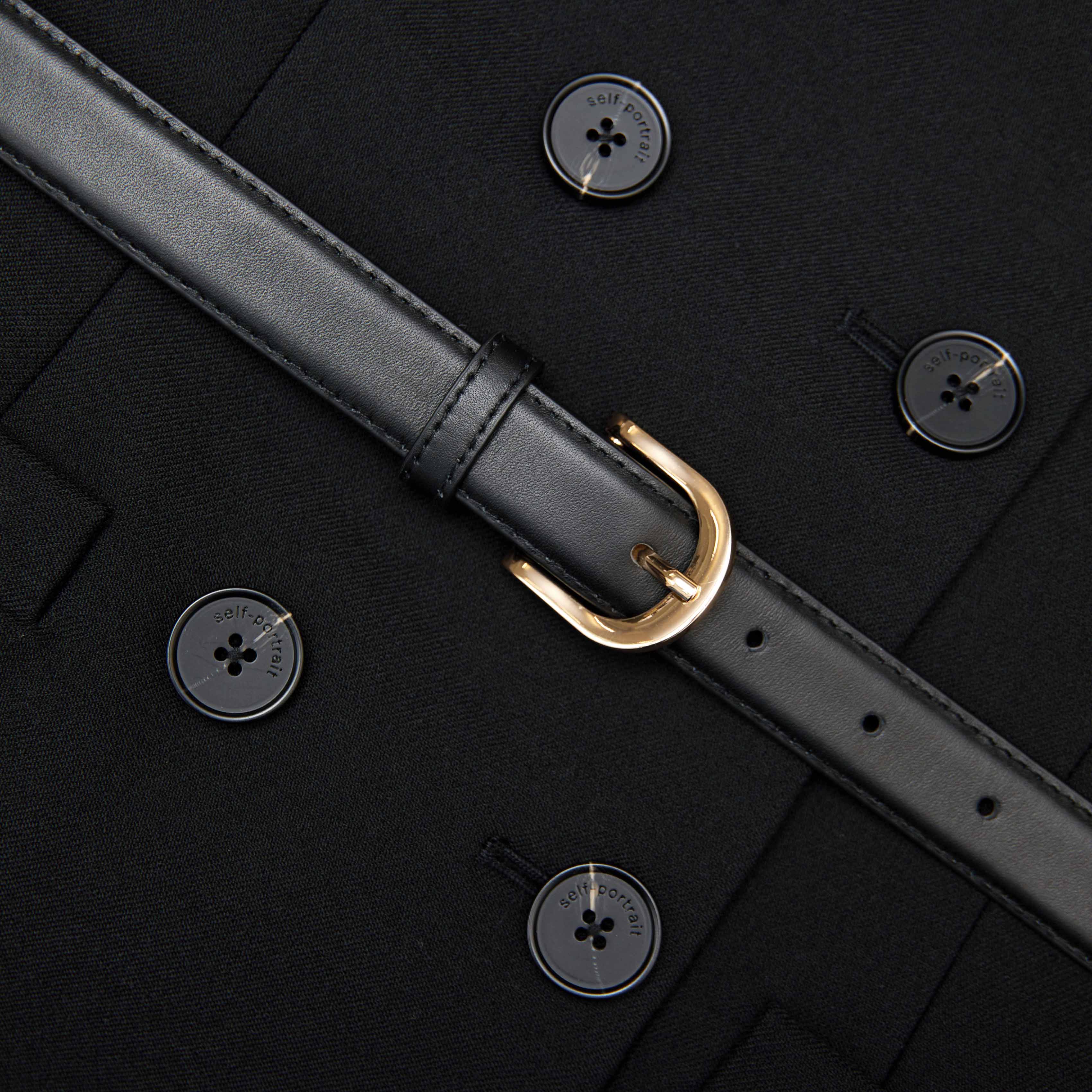 Black Wool Double Breasted Jumpsuit