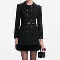 Black Wool Double Breasted Mini Dress
