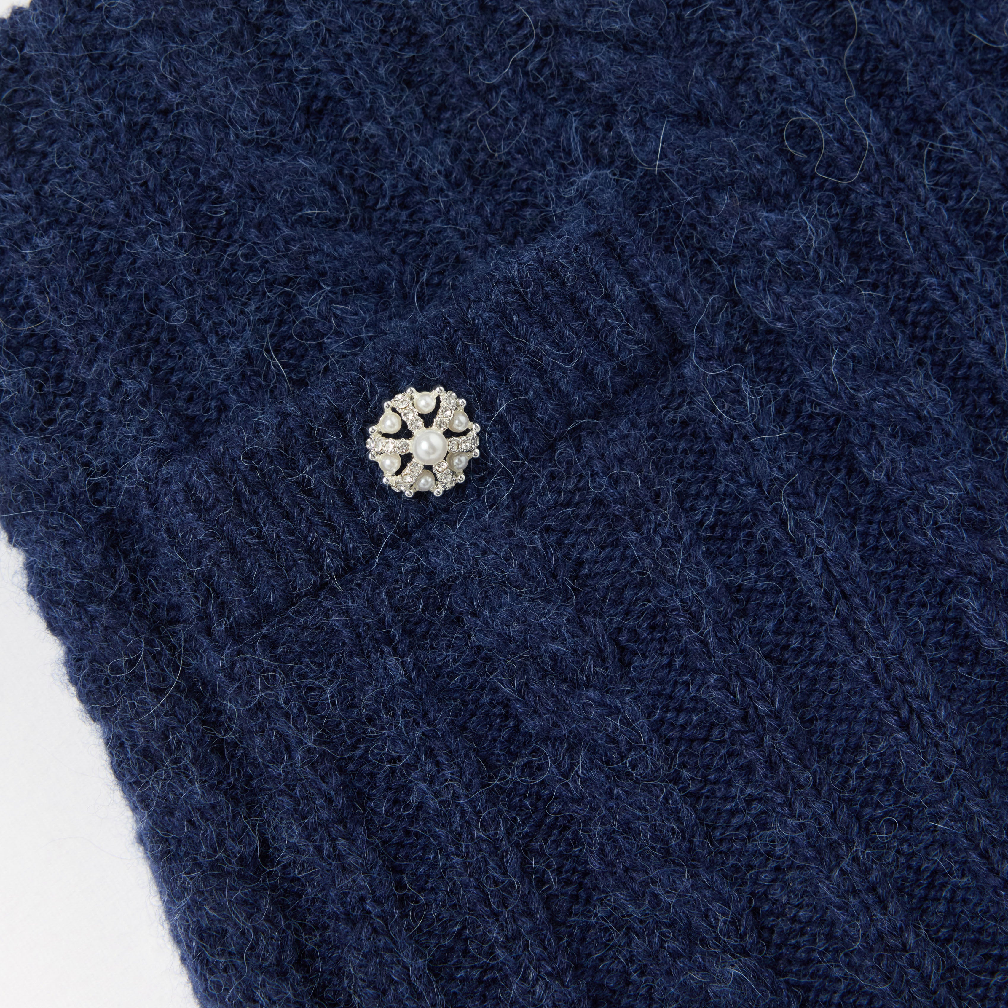 Navy Alpaca Knit Skirt