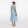 Blue Fine Lace Midi Dress