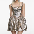 Gold Sequin Mini Dress