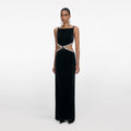 Black Velvet Cut Out Maxi Dress