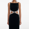 Black Velvet Cut Out Maxi Dress