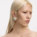 Gold Crystal Heart Earrings