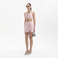 Pink Check Boucle Crop Top