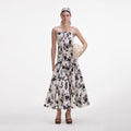 Floral Print Linen Midi Dress